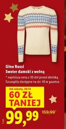 Lidl Gino Rosi Sweter damski z wełną oferta