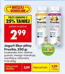Biedronka Jogurt Skyr pitny Fruvita, 330 g: truskawka-kiwi oferta