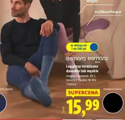 Lidl Legginsy termiczne męskie Esmara oferta