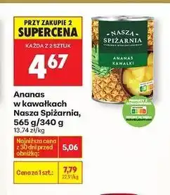 Biedronka Ananas w lekkim syropie kawałkach Nasza Spiżarnia oferta