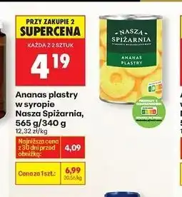 Biedronka Ananas w lekkim syropie plastrach Nasza Spiżarnia oferta