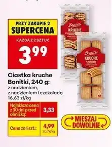 Biedronka Ciasteczka kruche z nadzieniem owocowym i polewą kakaową Bonitki oferta