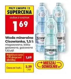 Biedronka Woda lekko gazowana Cisowianka oferta