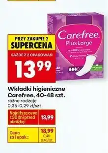 Biedronka Wkładki large Carefree Plus oferta