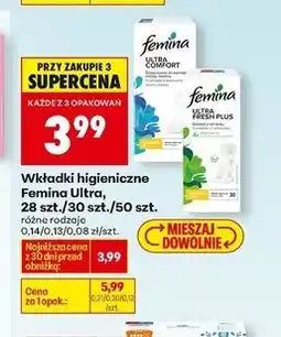Biedronka Wkładki higieniczne ultra comfort Femina oferta