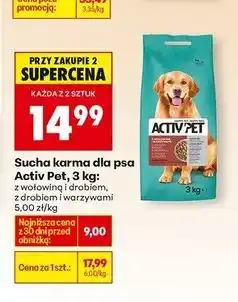 Biedronka Karma dla psa z drobiem i warzywami Activ Pet oferta