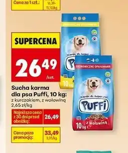 Biedronka Karma sucha dla psa z wołowiną Puffi oferta
