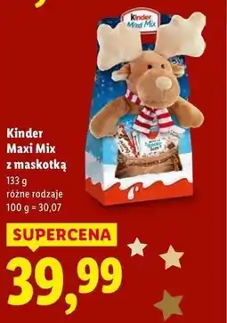 Lidl Zestaw świąteczny + maskotka Kinder Maxi Mix oferta