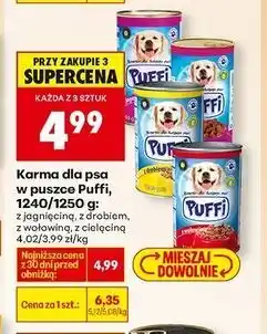 Biedronka Karma dla psa z cielęciną Puffi oferta