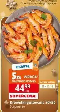 E.Leclerc Krewetki całe gotowane 30/50 Scapmaree oferta