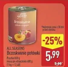 ALDI Brzoskwinie połówki All Seasons oferta