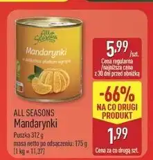 ALDI Mandarynki w delikatnie słodkim syropie All Seasons oferta