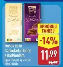 ALDI Czekolada gorzka z nadzieniem pralinowym Moser Roth oferta