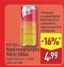 ALDI Napój energetyczny jabłko fuji imbir Red Bull The Winter Edition oferta