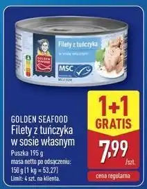 ALDI Filety z tuńczyka w sosie własnym Golden Seafood oferta