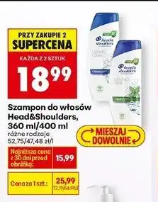 Biedronka Szampon do włosów classic clean Head&Shoulders oferta
