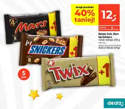 Dealz Batony Twix, Mars lub Snickers różne rodzaje 250g oferta