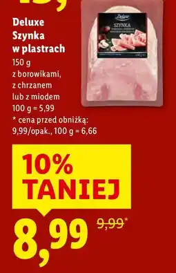 Lidl Szynka w plastrach z borowikami Deluxe oferta