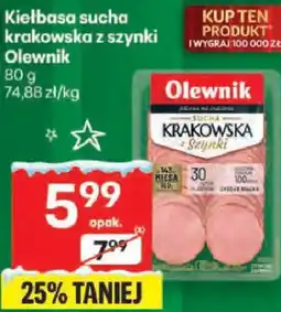 Delikatesy Centrum Kiełbasa sucha krakowska z szynki Olewnik oferta
