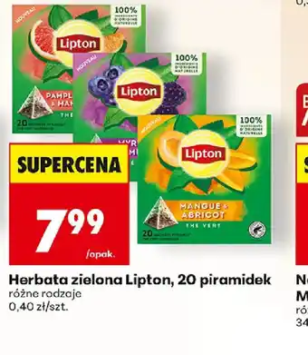 Biedronka Herbata zielona Lipton oferta