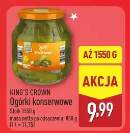 ALDI Ogórki konserwowe King's Crown oferta