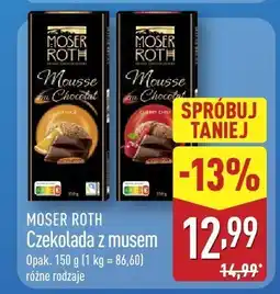 ALDI Czekolada Moser Roth z musem oferta