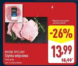 ALDI Szynka wieprzowa mięsna Aldi oferta