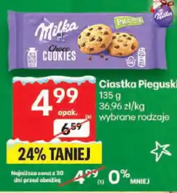 Delikatesy Centrum Ciastka Pieguski wybrane rodzaje Milka oferta