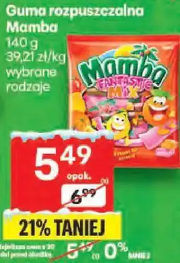 Delikatesy Centrum Guma rozpuszczalna Mamba 140g wybrane rodzaje oferta