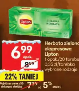 Delikatesy Centrum Herbata zielona ekspresowa Lipton oferta