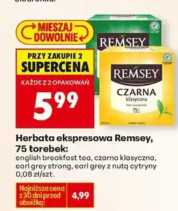 Biedronka Herbata ekspresowa, 75 torebek: english breakfast tea Remsey oferta