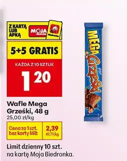 Biedronka Wafle Mega Grześki oferta