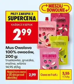 Biedronka Mus 100% owoców, 200 g: truskawka Owolovo oferta