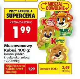 Biedronka Mus owocowy banan Kubuś oferta