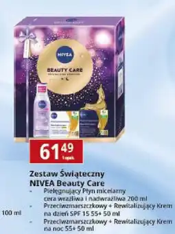 E.Leclerc Zestaw w pudełku beauty care: płyn micelarny 200 ml + krem na dzień 55+ 50 noc Nivea oferta