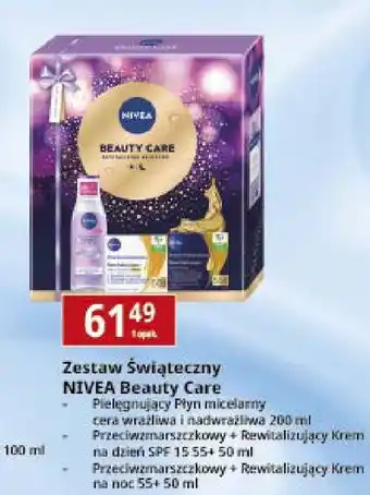 Zestaw w pudełku beauty care: płyn micelarny 200 ml + krem na dzień 55+ 50 noc Nivea