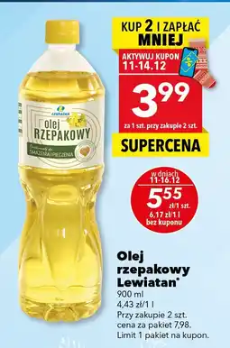 Lewiatan Olej rzepakowy Lewiatan 900ml oferta