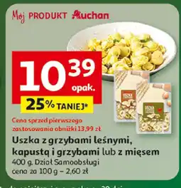Auchan Uszka z grzybami leśnymi, kapustą i grzybami lub z mięsem Mój PRODUKT Auchan oferta