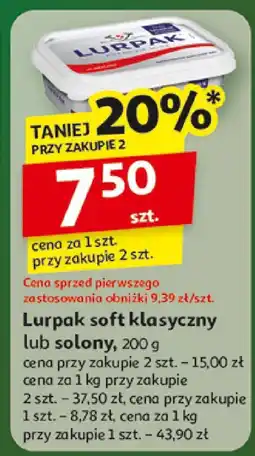 Auchan Lurpak soft klasyczny lub solony oferta