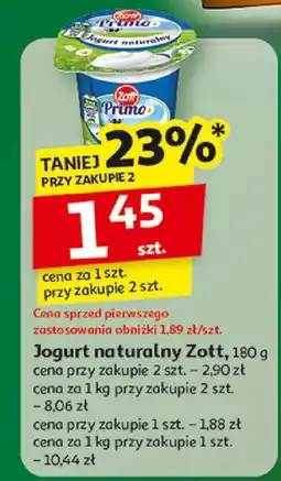Auchan Jogurt naturalny Zott oferta