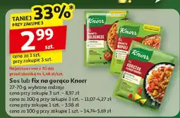 Auchan Sos lub fix na gorąco Knorr oferta