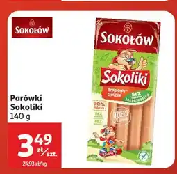 Auchan Parówki drobiowo cielęce bez glutenu i laktozy Sokołów Sokoliki oferta