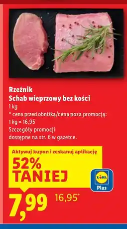 Lidl Schab wieprzowy bez kości 1kg Rzeźnik oferta