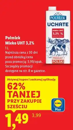 Lidl Mleko UHT 3,2% 1L Polmlek oferta
