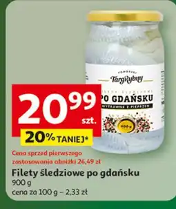 Auchan Filety śledziowe po gdańsku wytrawne z pieprzem Pomorski Targ Rybny oferta