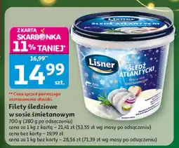 Auchan Śledź atlantycki w sosie śmietanowym Lisner oferta
