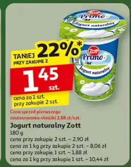 Auchan Jogurt naturalny Zott Primo oferta