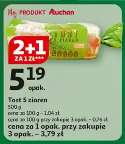 Auchan Chleb tostowy 5 ziaren Auchan Różnorodne (Logo Czerwone) oferta