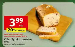 Auchan Chleb żytni razowy z żurawiną oferta