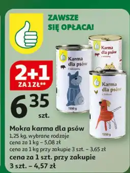 Auchan Karma dla psów z wołowiną i warzywami Podniesiony Kciuk oferta